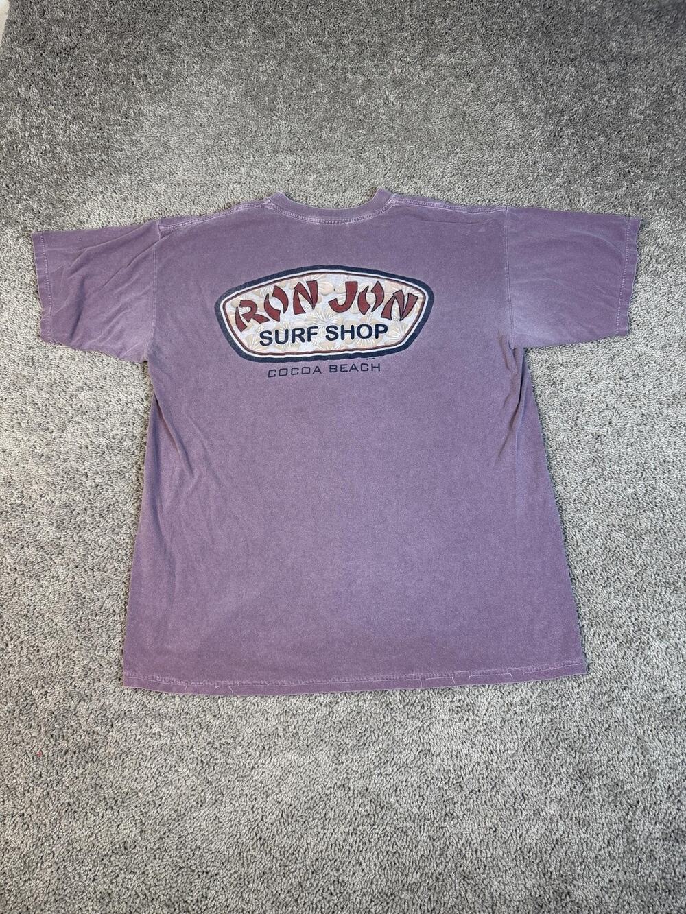 Ron Jon Surf Shop Shirt Mens XL Purple Cocoa Beach Surf Graphic Crew Neck Cotton